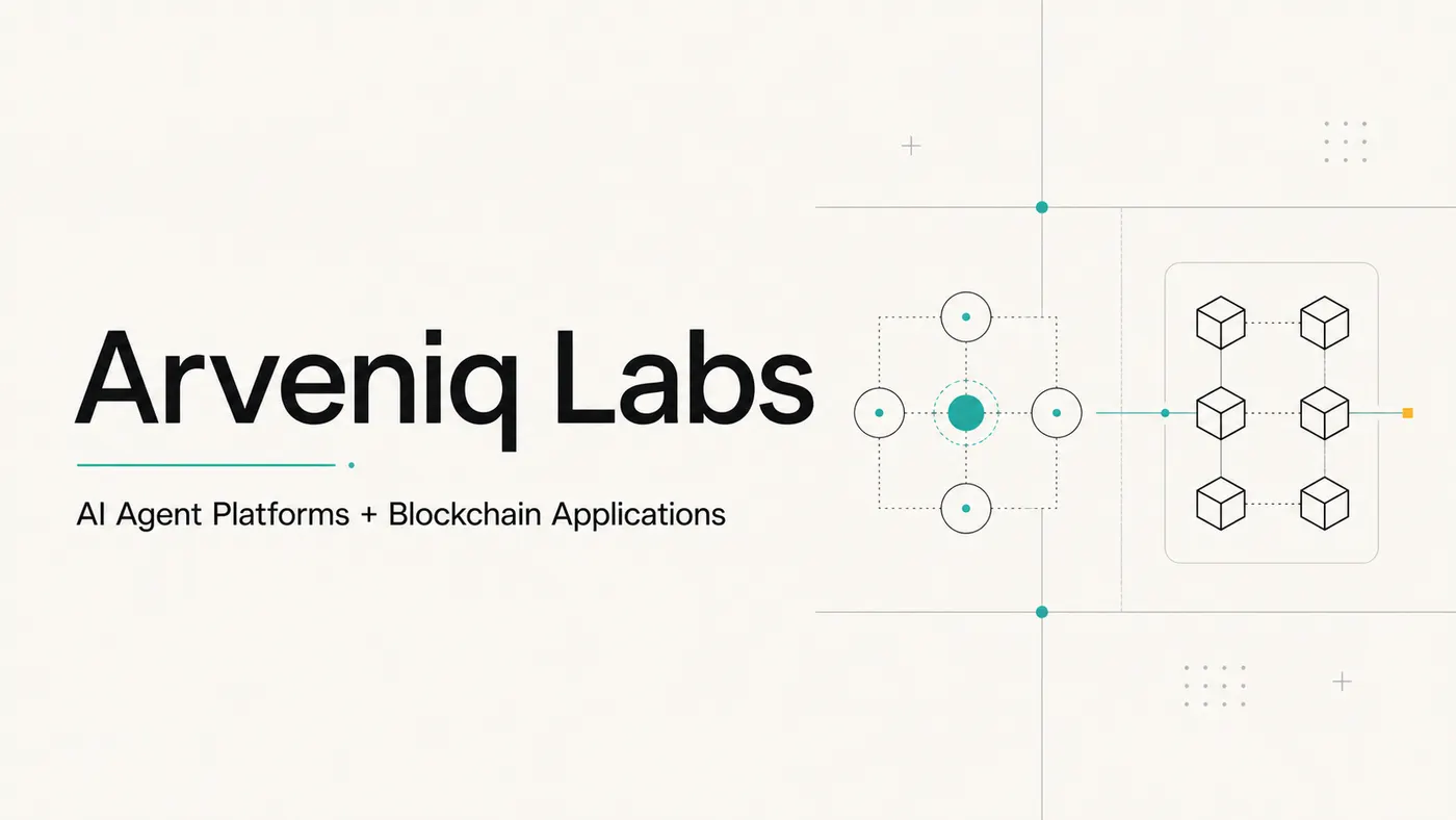 Arveniq Labs AI agent platforms and blockchain applications hero visual